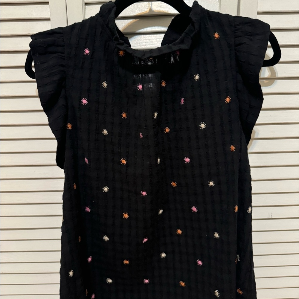 Size small, THML brand, black cotton summer shirt